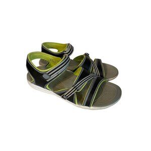 Ryka Breeze Women Adjustable Sandals Green Black Gray White Size 9